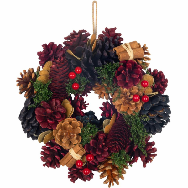 Věnec MagicHome Vánoce, závěsný, modro-červený, 24 cm