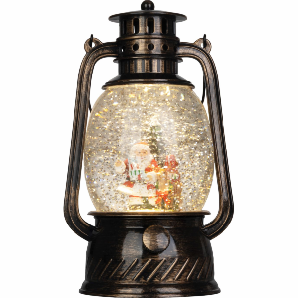 Lucerna MagicHome Vanoce, santa, plast, cerna, 1xLED tepl...