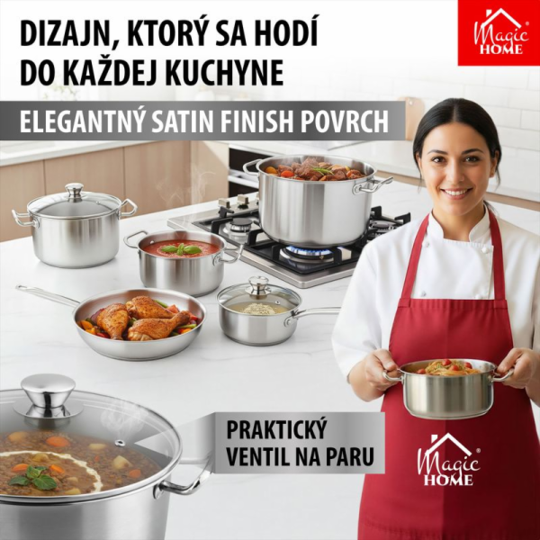Kastról MagicHome Chloe, hrniec, 26 cm, 6,6 lit., so skle...