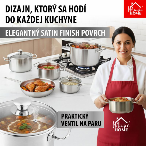 Kastrol MagicHome Chloe, hrnec, 16 cm, 1,5 lit., se sklen...