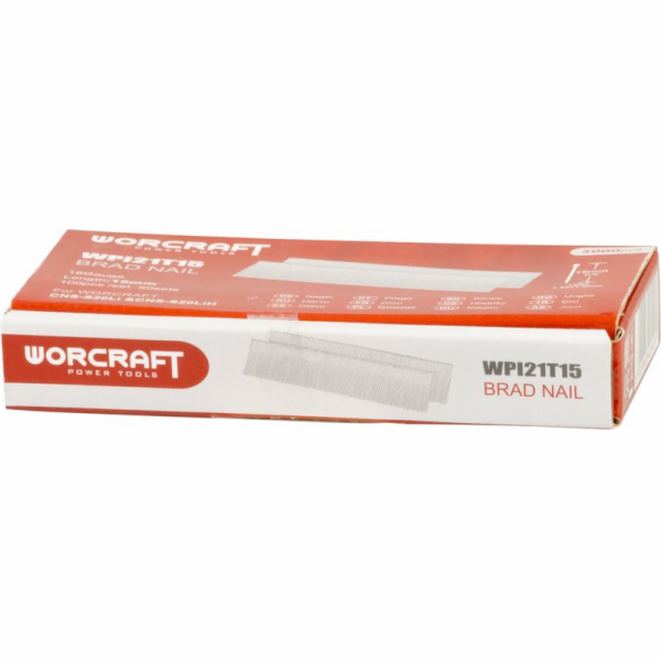 Klince do sponkovačky Worcraft CNS-S20Li, 15 mm, Typ T, b...