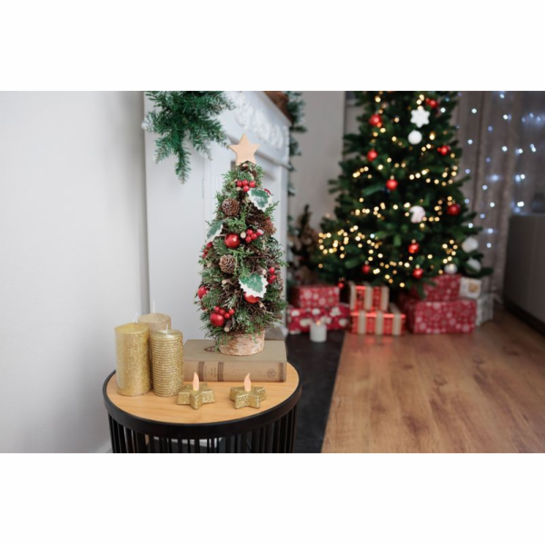 Stromček MagicHome Vianoce, na podstavci, s hviezdou, 18x...