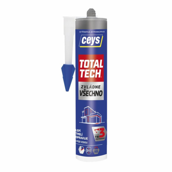 Lepidlo Ceys TOTAL TECH, strieborný, 2v1 tmel, 290 ml