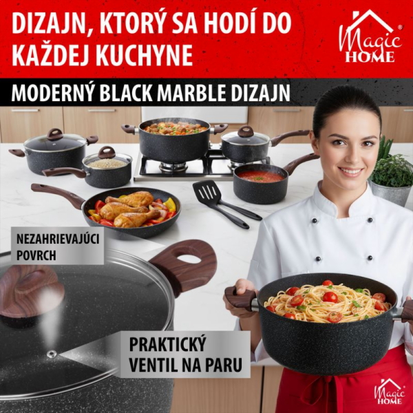 Sada riadu MagicHome Black Marble Line, 13 dielna