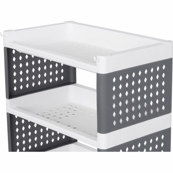 Regál MagicHome Rolly, plastový, 4 police, 49x29x75,5 cm,...