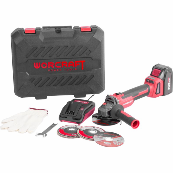 Brúska Worcraft CAG-S20LiBH ShareSYS, 115 mm, uhlová, SET...