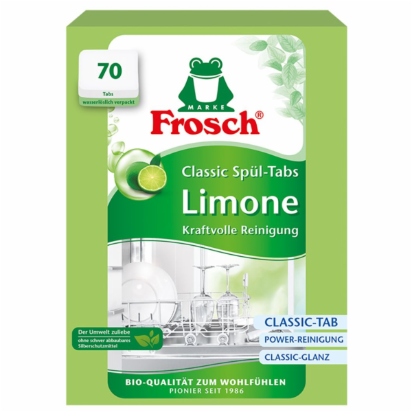 Tablety Frosch Všetko v 1, do umývačky, limetka, 70 tabli...