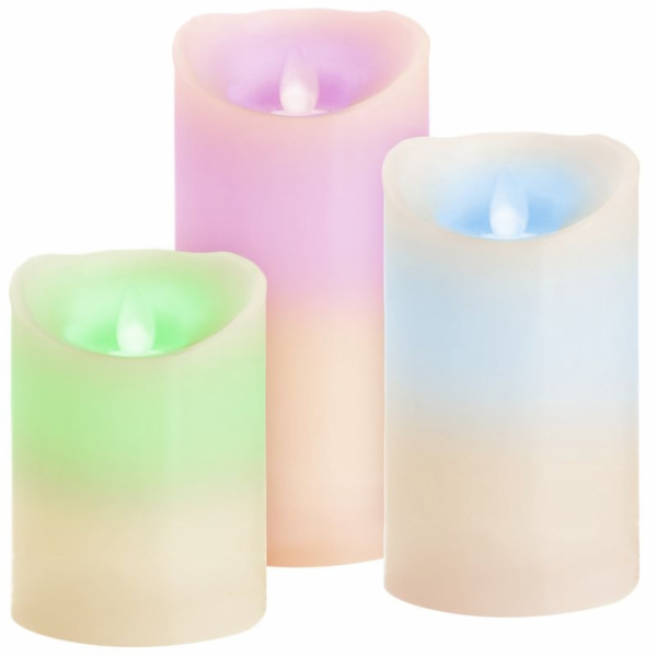 Sviečky MagicHome Vianoce, sada 3 ks, LED, 3xAAA, pravý v...