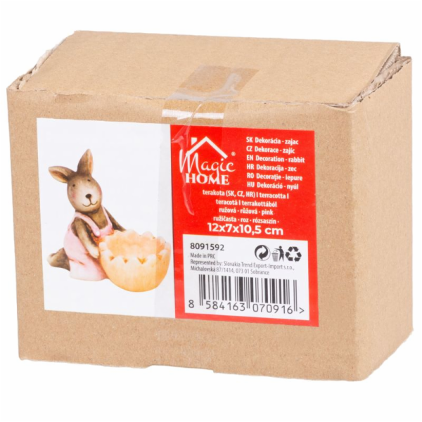 MagicHome dekorace, Růžový zajíček, terakota, Velikonoce,...