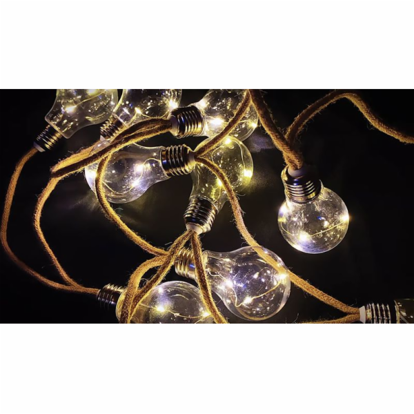 Reťaz Strend Pro Solar Bulb, 10x LED, tvar žiarovky, solá...