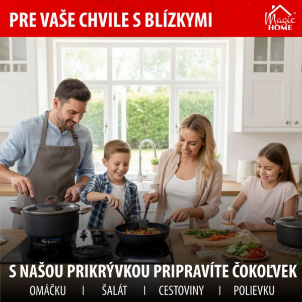 MagicHome Černá mramorová linka, 24 cm