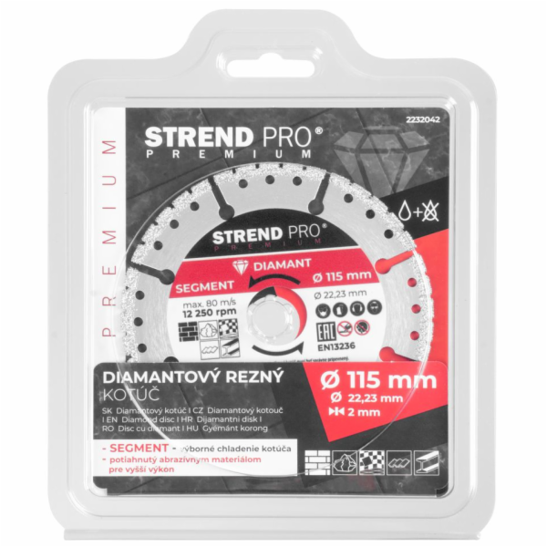 Strend Pro Premium, Vakuově pájený, 115 mm, diamantový, ř...