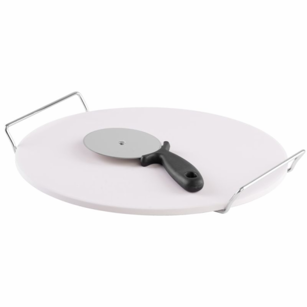 MagicHome kámen na pečení, na pizzu, s kráječem, tác, 33 cm