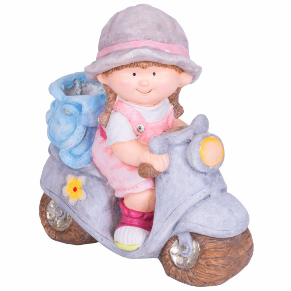 Dekorace MagicHome, Dívka na koloběžce, keramika, 36,5x17...