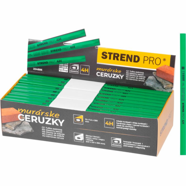 Tužka Strend Pro, zednická, 250 mm, černá tuha, hranatá, ...