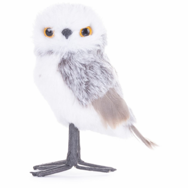 MagicHome Vánoční sova, šedá, 13 cm