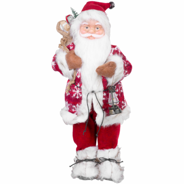 MagicHome Vánoční dekorace, stojící Santa, červená, 46 cm