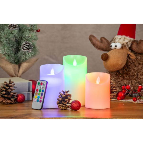 MagicHome Vánoční svíčky, sada 3 ks, LED, 3xAAA, pravý vo...