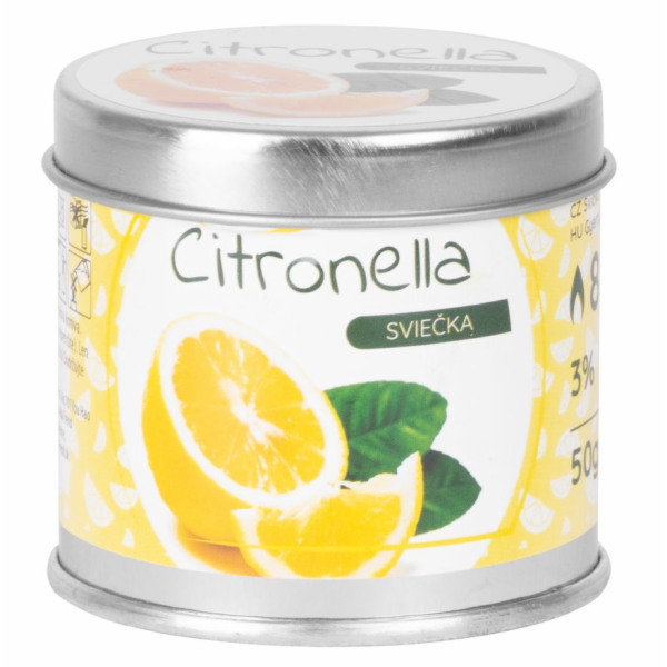 Citronelová svíčka, repelent, plechová krabička, 50 g, 55...