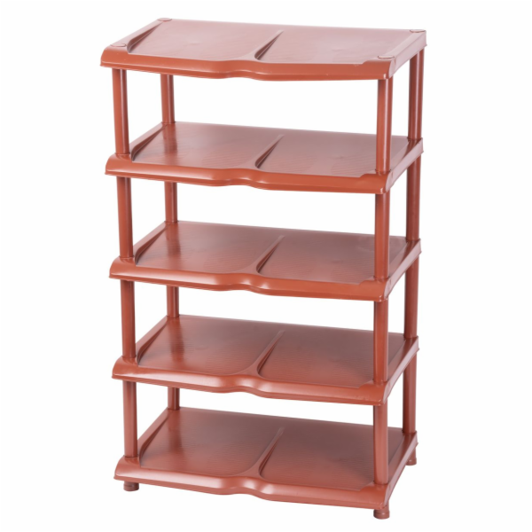 Regal Strend Pro, stojan na boty, 5 přihrádek, hnědý, 48x...