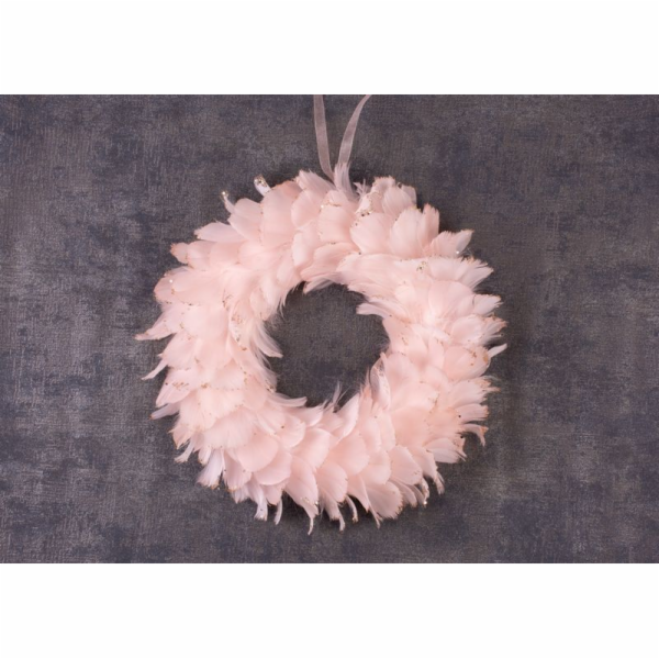Vánoční věnec MagicHome, růžový, růžový, závěsný, 35 cm