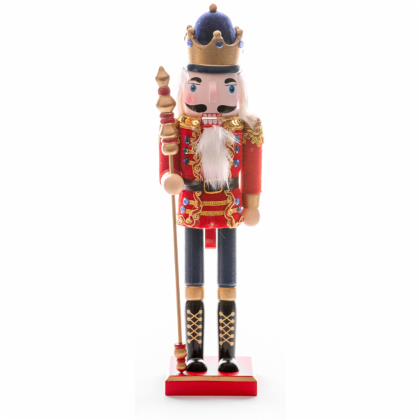 Figurka MagicHome Vánoce Woodeco, 38 cm, Louskáček s koru...