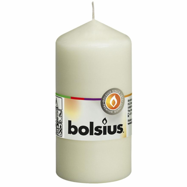 Svíčka Bolsius Pillar 120/60 mm, válcová, krémová