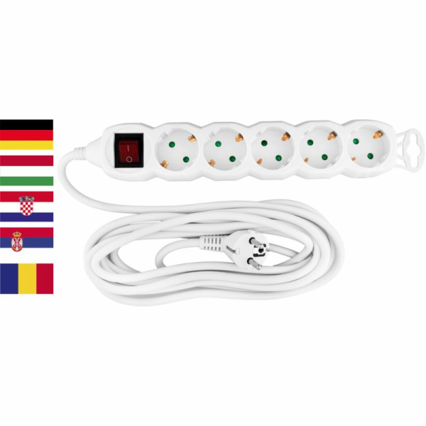 Cable GERMAN socket Strend Pro GER DG-805BK 5,00 m, 5 zás...
