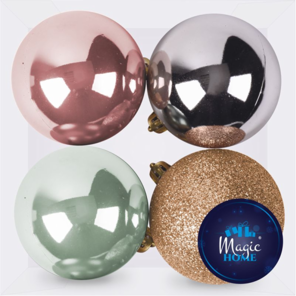 Koule MagicHome Vánoce, 4 ks, mix, na vánoční stromeček, ...