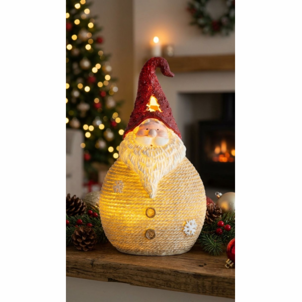 MagicHome Vánoční figurka, Santa kulatý střední, LED, pol...
