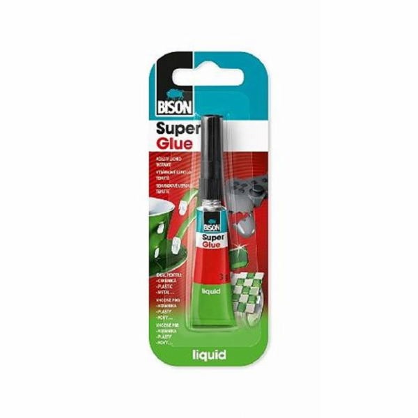 Lepidlo Bison Super Glue Liquid, 3 g, balení 12 ks