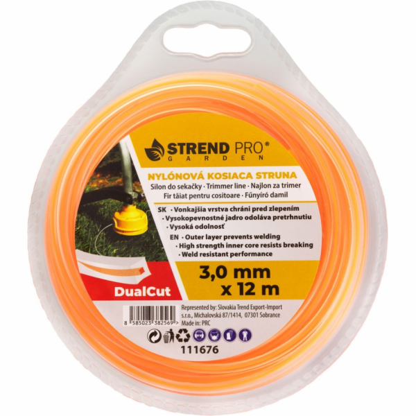 Silon na kosení DualCut DBQ 3,0 mm, D-12 m, hranatý