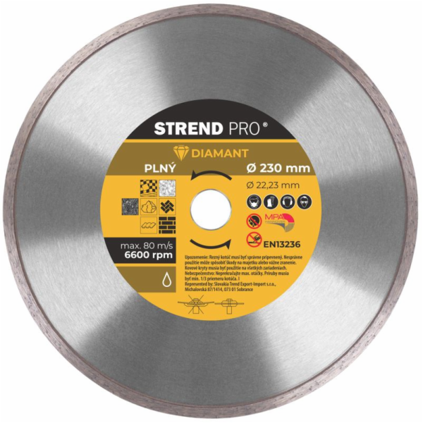 Strend Pro 521B, 230 mm, diamantový nůž, plný