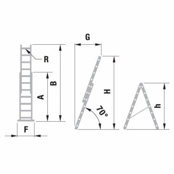 Žebřík ALVE 7511, 2x11, univerzální, A315 B513