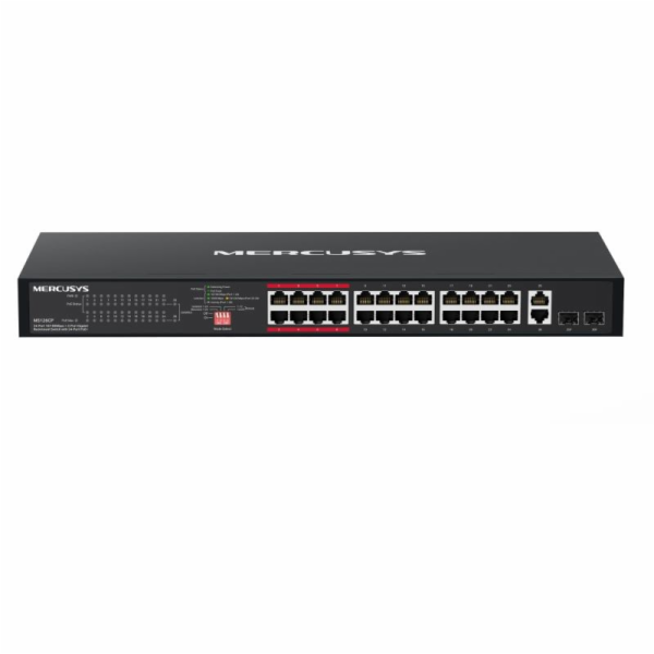 Switch TP-Link Mercusys MS126CP 24x LAN PoE+, 2x GLAN, 2x...