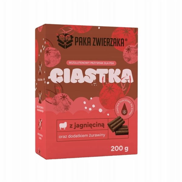 PAKA ZWIERZAKA Jehněčí s brusinkami – pamlsek pro psy – 200g