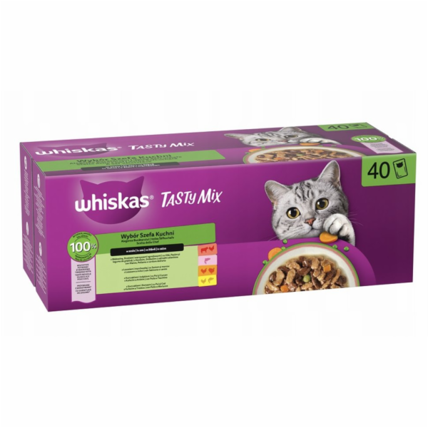 WHISKAS Tasty Mix Výběr šéfkuchaře v omáčce Box – mokré k...