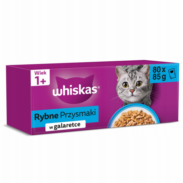 WHISKAS Rybí pochoutky v želé Box – mokré krmivo pro kočk...