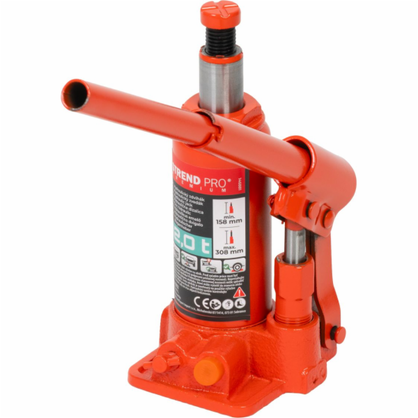 Zvedák Strend Pro Premium, 2 tuny, 158-308 mm, hydraulický