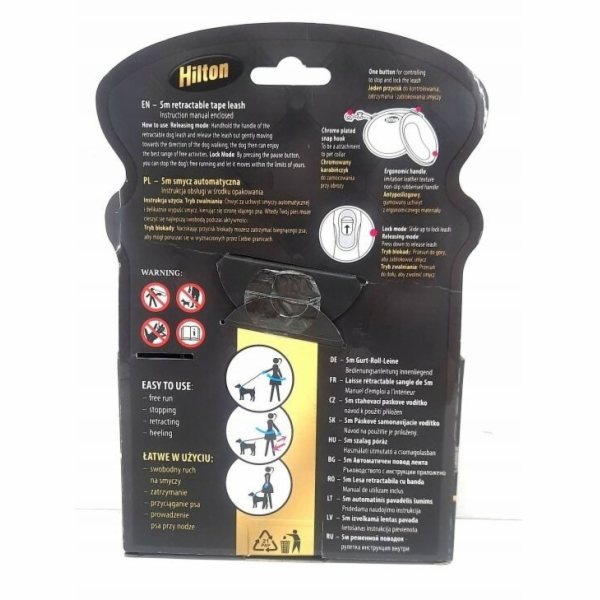 HILTON Smart dog L (30kg) - samonavíjecí vodítko - tmavě ...