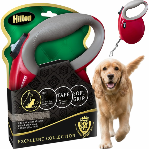 HILTON Smart dog L (30kg) - samonavíjecí vodítko - bordó-...