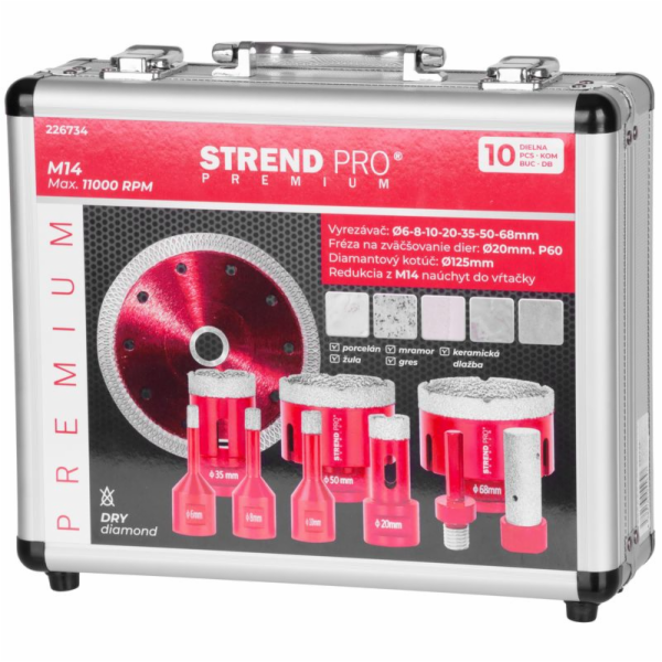 Strend Pro Premium Cutter Set, 6-8-10-20-35-50-68 mm, ada...