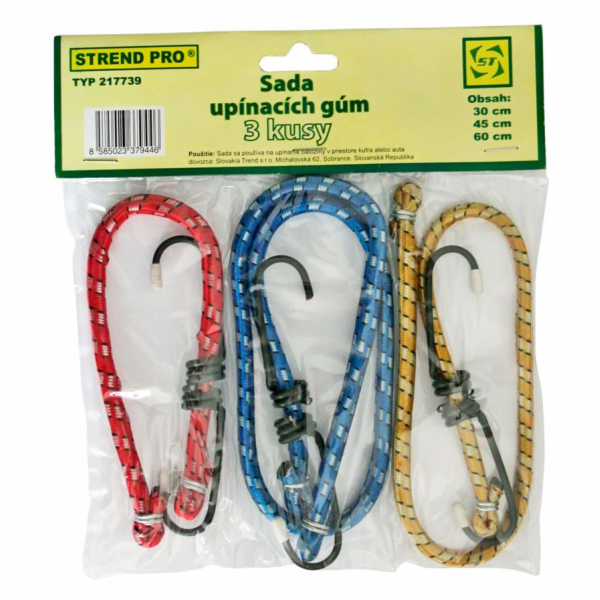 Strend Pro upínací guma LB349, 8 mm, 1x 30-45-60 cm, s oc...