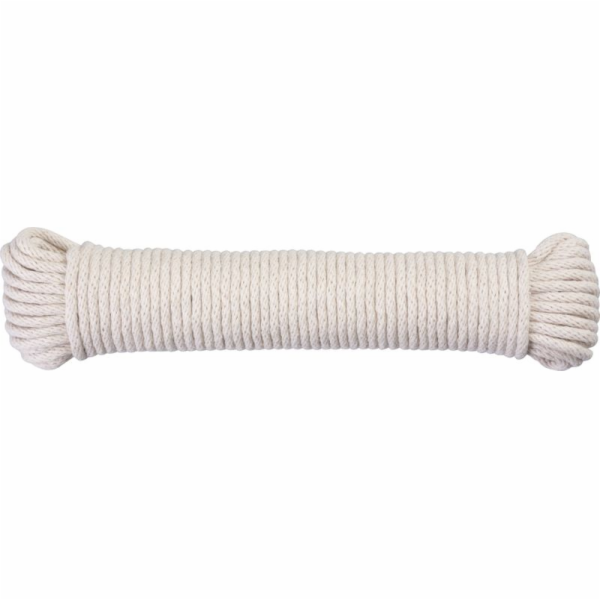 Šňůra na prádlo Cloth-Line L-20 m/4 mm, bavlna, bílá