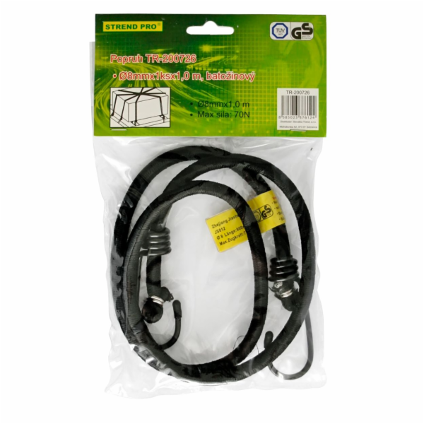 Strend Pro upínací guma LB341, 8 mm, 1x 100 cm, s ocelový...