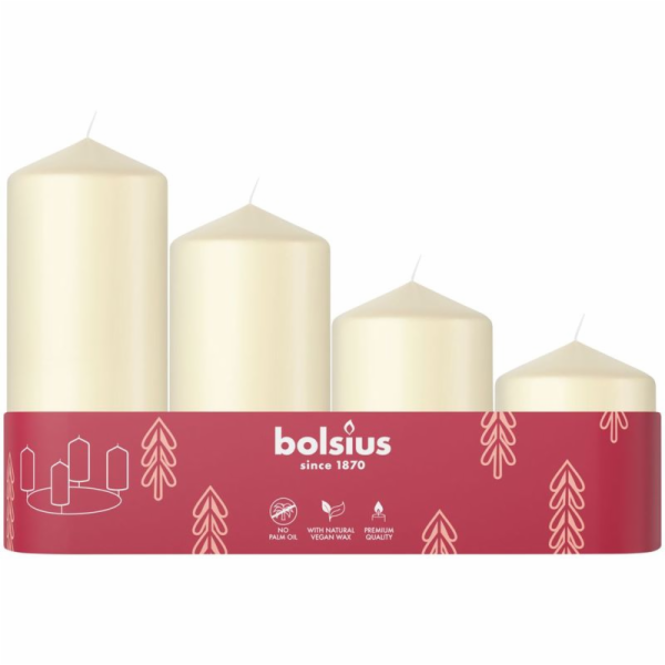 Svicky Bolsius Pillar Advent, Vanoce, kremove, 60/80/100/...