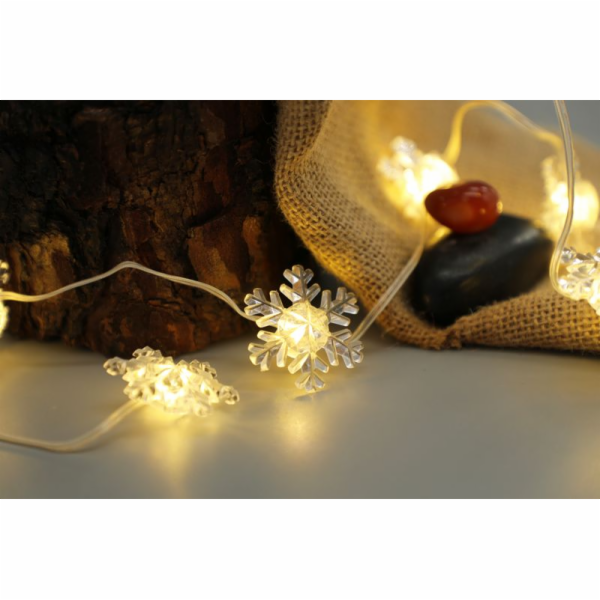 Retez MagicHome Vanoce, vlocky, PVC, 15xLED tepla bila, 1...