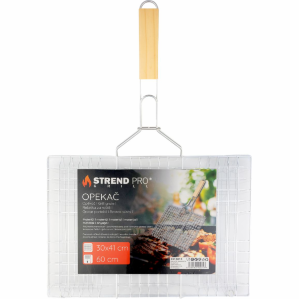 Opekač Strend Pro Grill, na mäso s drevenou rúčkou, 41x60...