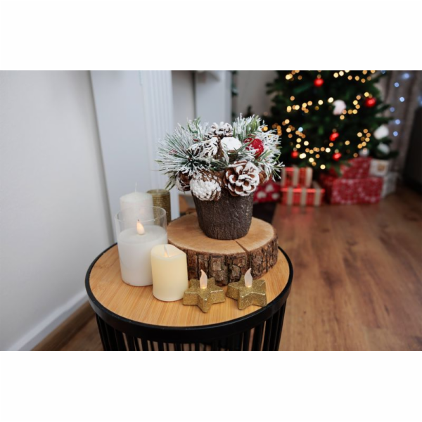 Ikebana MagicHome Vánoční, se zasněženou chvojí, imitace ...