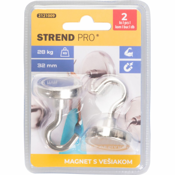Magnet Strend Pro, extra silný, s vešiakom, 32 mm, max.28...
